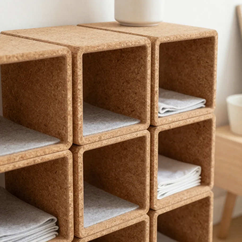 Cardboard being cut and assembled into drawer organizers